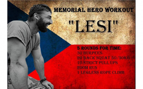 Pozvánka na crossfitovou akci Memorial Hero Workout